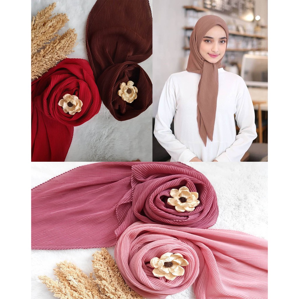 Jilbab Bella Plisket | segiempat Plisket Bella | Hijab Bella Plisket | Segiempat Plisket lidi