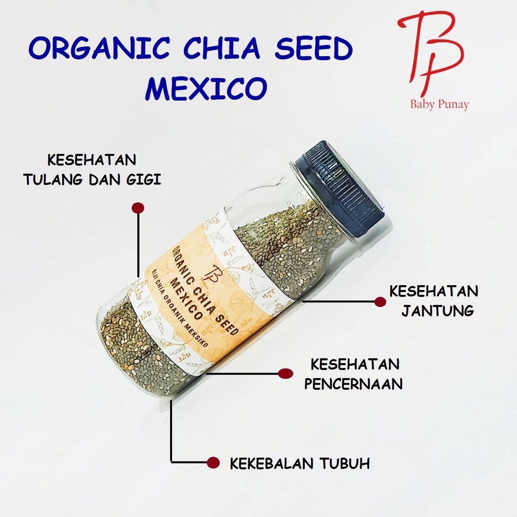 PREMIUM CHIA SEED ORGANIK / ORGANIC CHIA SEED MEXICO 50GR / MPASI ORGANIK / MAKANAN BAYI