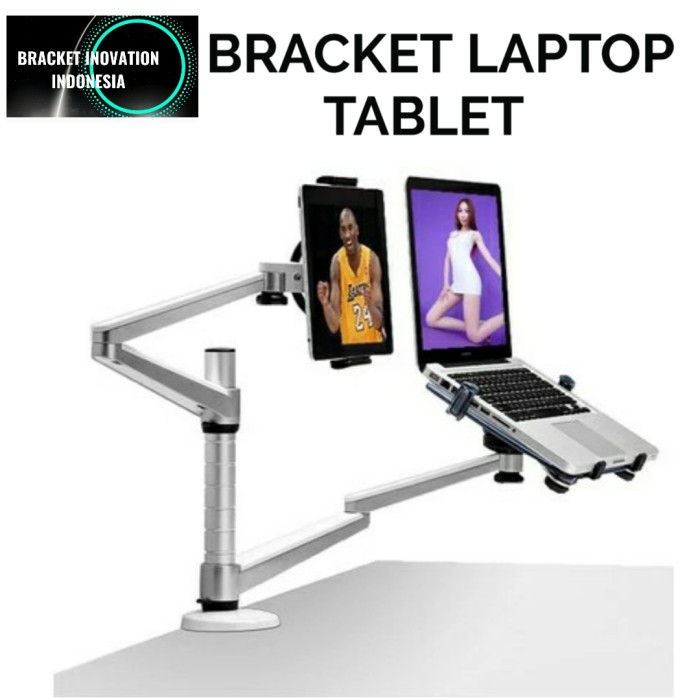 Bracket Laptop Breket Laptop dan Tablet Jepit Meja