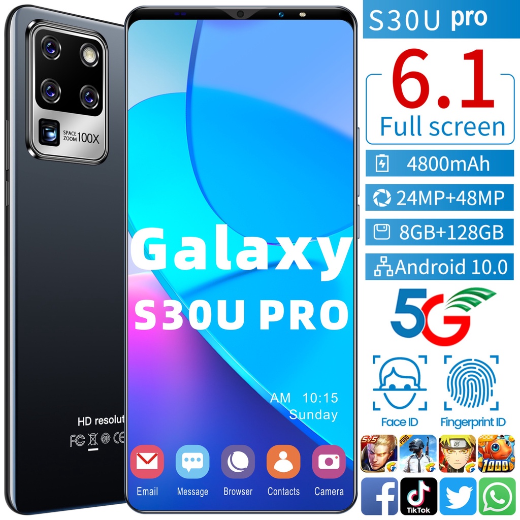 【Promotion】 Smartphone S30U pro Android HD Screen Smartphone 4G Mobile Phone 24MP Camera Phone Fingerprint Unlock