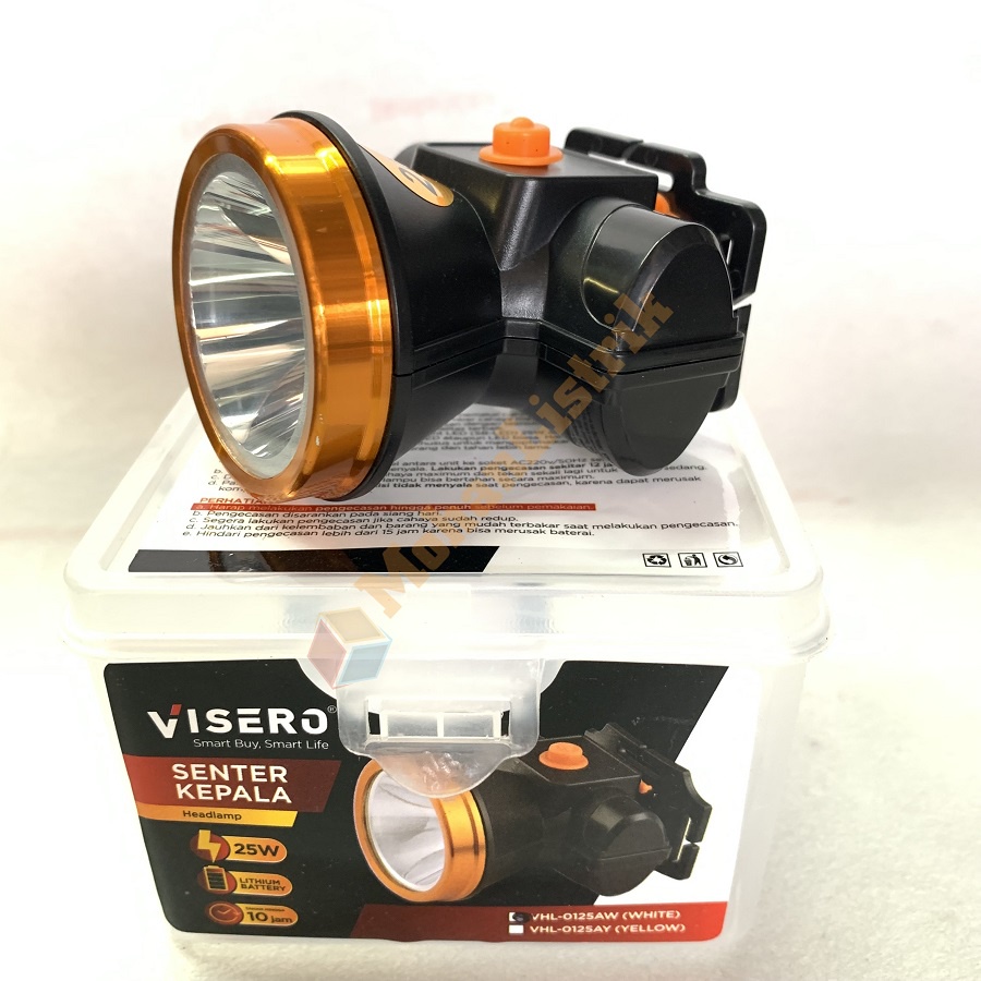 Senter Kepala Cas VISERO 25Watt 25 Watt 25W Headlamp Visero 25W Cahaya Putih