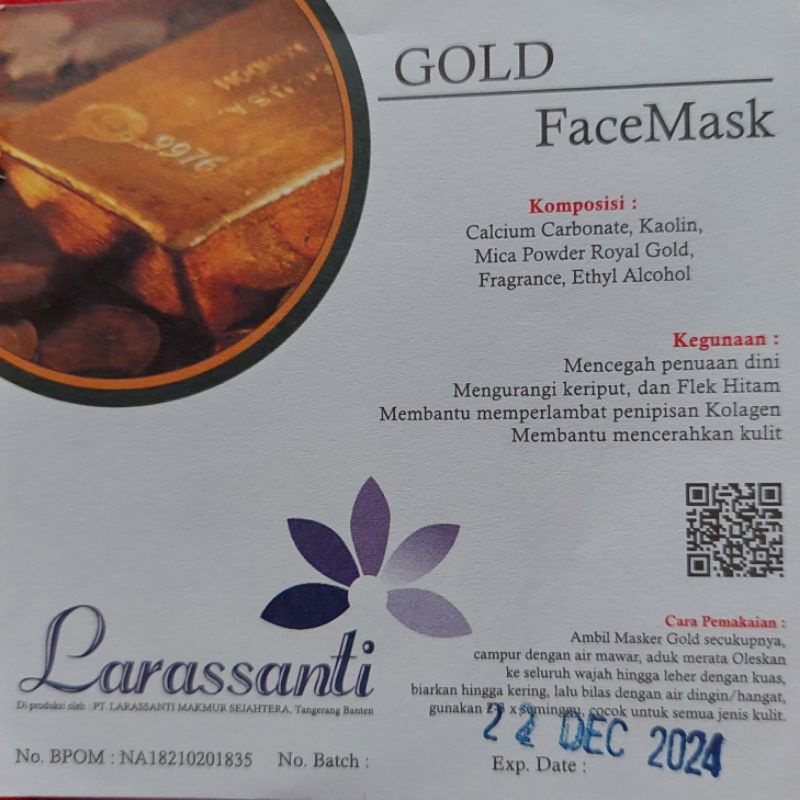 MASKER WAJAH EMAS LARASSANTI 1 KG