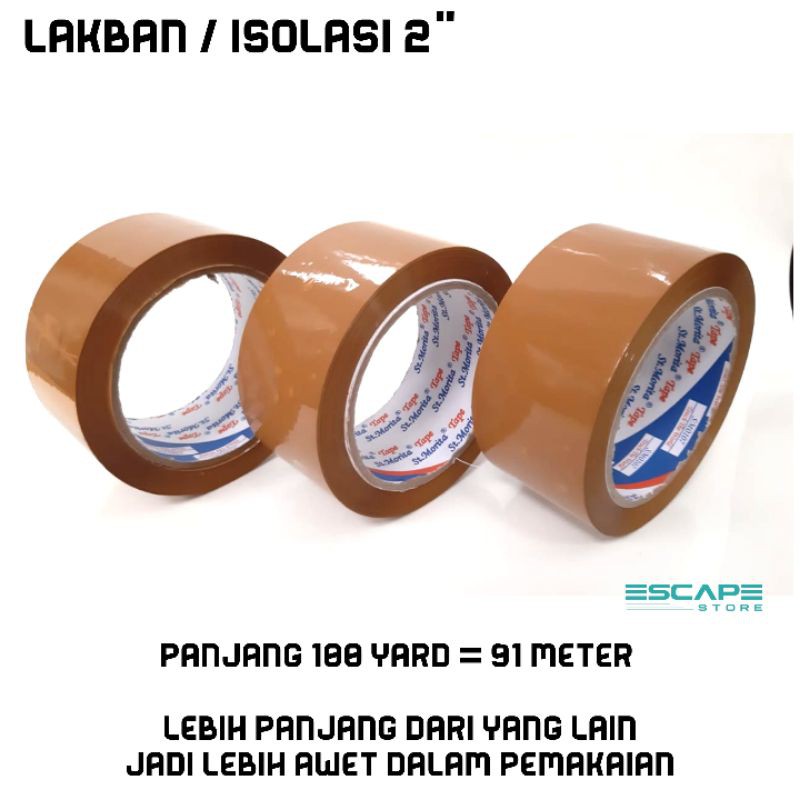 Lakban Isolasi Bening Coklat Besar 2inch 48mm x 100yard Kualitas Daimaru Murah