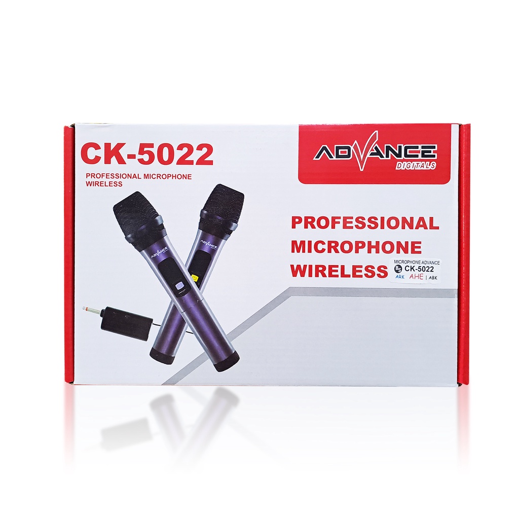 Advance CK 5022 Mic UHF Karaoke Wireless 2 Pcs Gratis Kain Cover