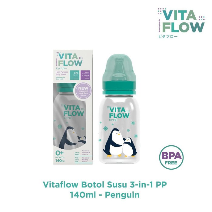 VITAFLOW BOTOL ASI 3IN1 PP 140ML 1 PCS - ANIMAL SERIES