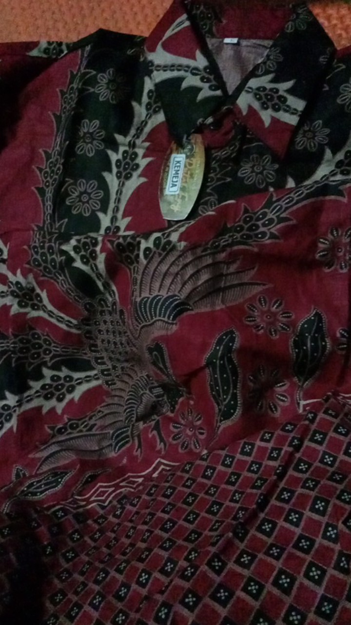 Nailo Batik Hrb026 Kenongo Kemeja Tosca Pendek Pekalongan Padi M L Xl Sogan Tulis Halus Kemeja Batik