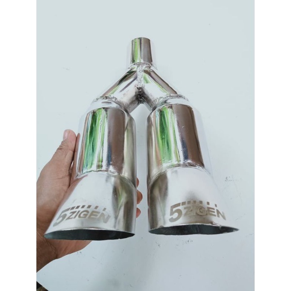 Knalpot Mobil Racing 5 ZIGEN Cabang Titan Suara Bass Gahar All Mobil