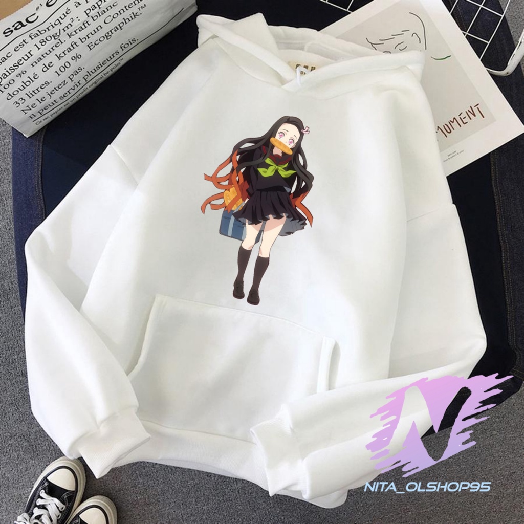 HOODIE NEZUKO SWETER ANAK ANIME DEMON SLAYER NEZUKO CHIBI