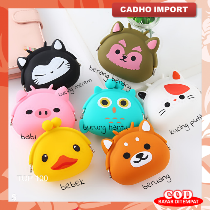 DOMPET ANAK KOIN SILICON MINI KARAKTER TRAVEL BAG CARTOON STORAGE LUCU - Pilih Karakter