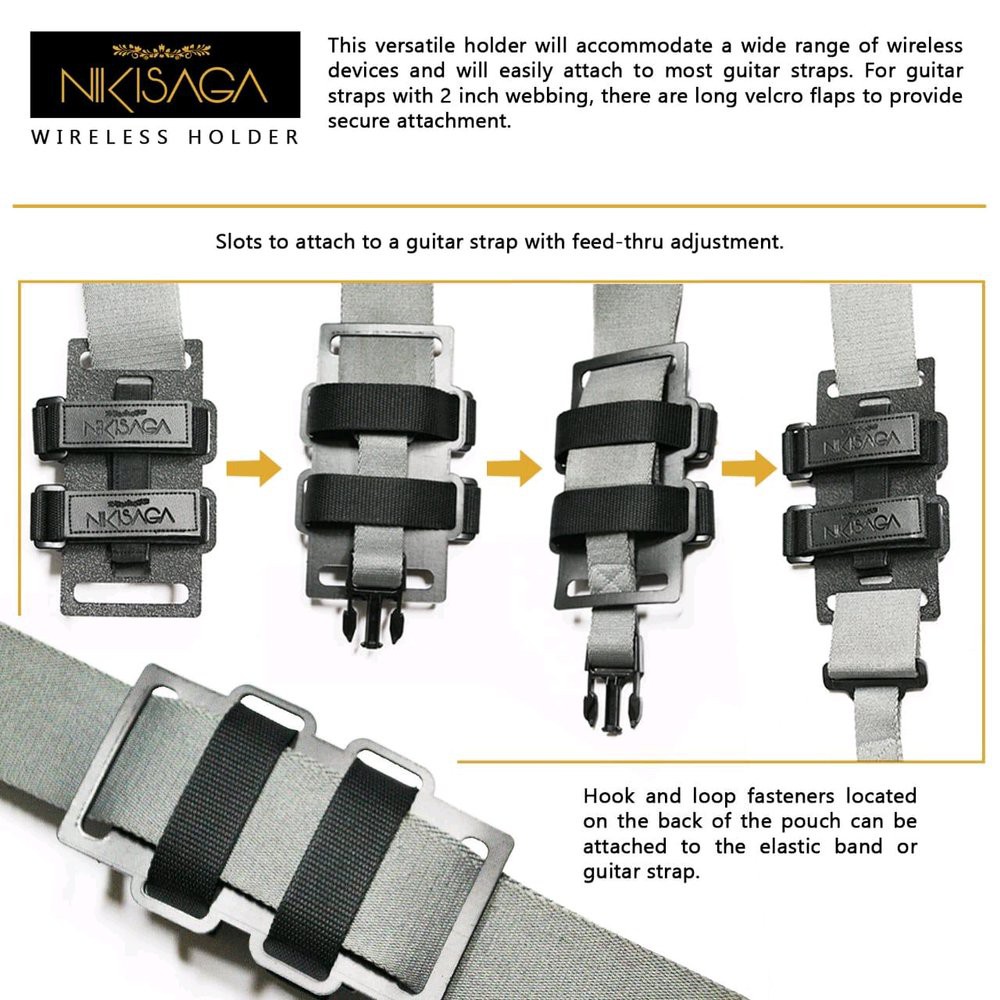 Nikisaga Wireless Holder For Standard Strap - Wireless Gitar dan Bass