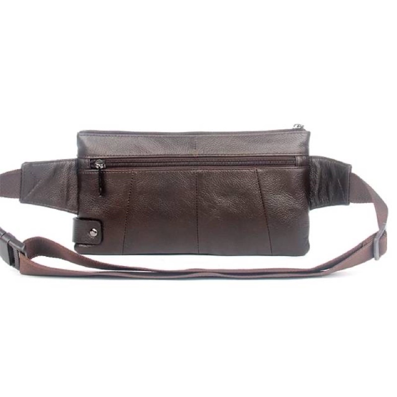 Tas pinggang pria serbaguna-waist bag kulit multifungsi cheersoul 8811 coklat original