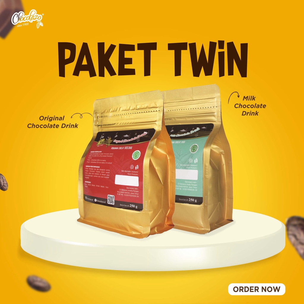 

Minuman Bubuk Premium Dark Chocolate 250g (1pcs) & Milk Chocolate 250g (1pcs) - Paket Twin Lebih Murah - Twin Pack Chocolazo cmp