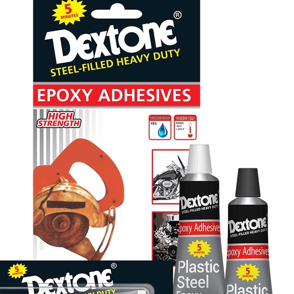 Dextone Epoxy 5 menit Lem Dextone Lem Campur Dextone (Lem Besi/Kayu/keramik/Kaca/Aluminium) 48Gr