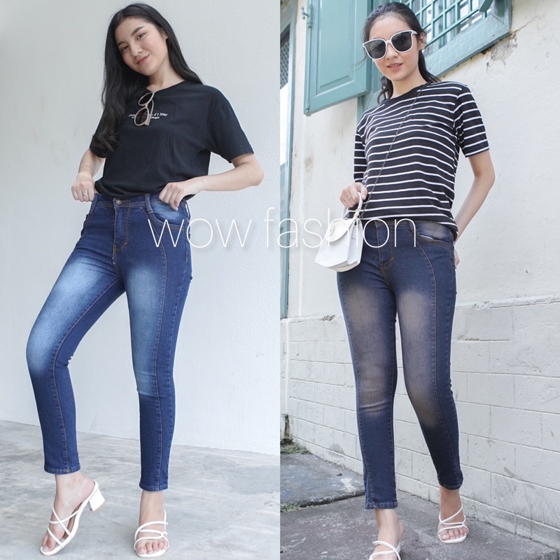 WOW-Moza Jeans 7/9 celana Wanita// Celana Highwaist Premium/ Celana Jeans Wanita/ Celana Pensil Terbaru