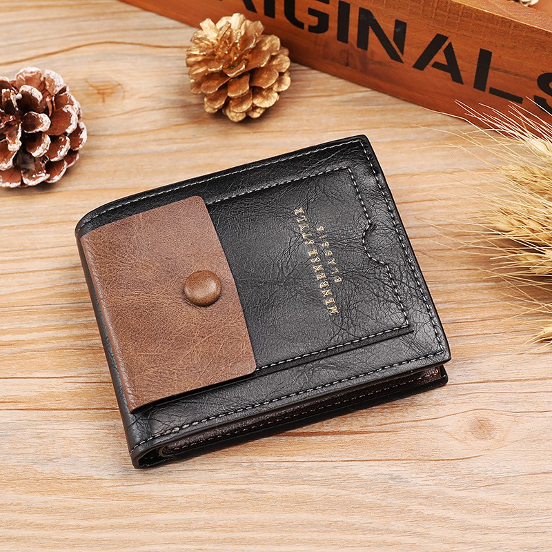 DOMPET LIPAT PRIA PREMIUM KULIT IMPORT HITAM WA320B5 ALATA KARTU KECIL COWOK MURAH KEREN BRANDED ORI