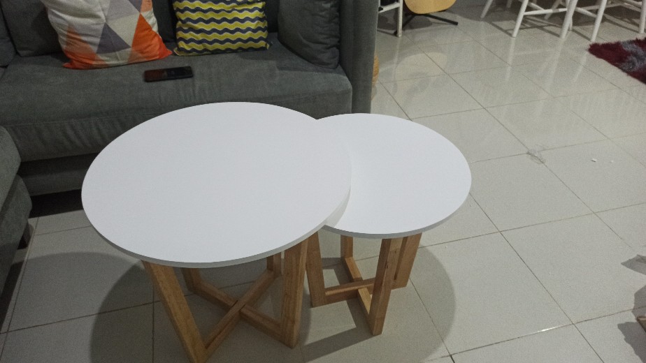 Meja Kopi - Meja Kopi Minimalis - Meja Kopi Bulat - Meja Kopi Kayu - Meja Serbaguna - Homned