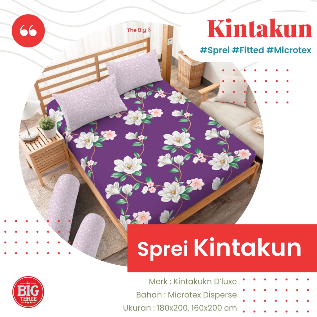 KINTAKUN Sprei 140x200 Tinggi 20 / 25 cm Motif Adara Anindya Celvana Darma Fahira Hasya Intanayu Lunetta Lorencia Melanita Marmaya Nayla Rayhan Zanetta Zania - SP 140 TBT