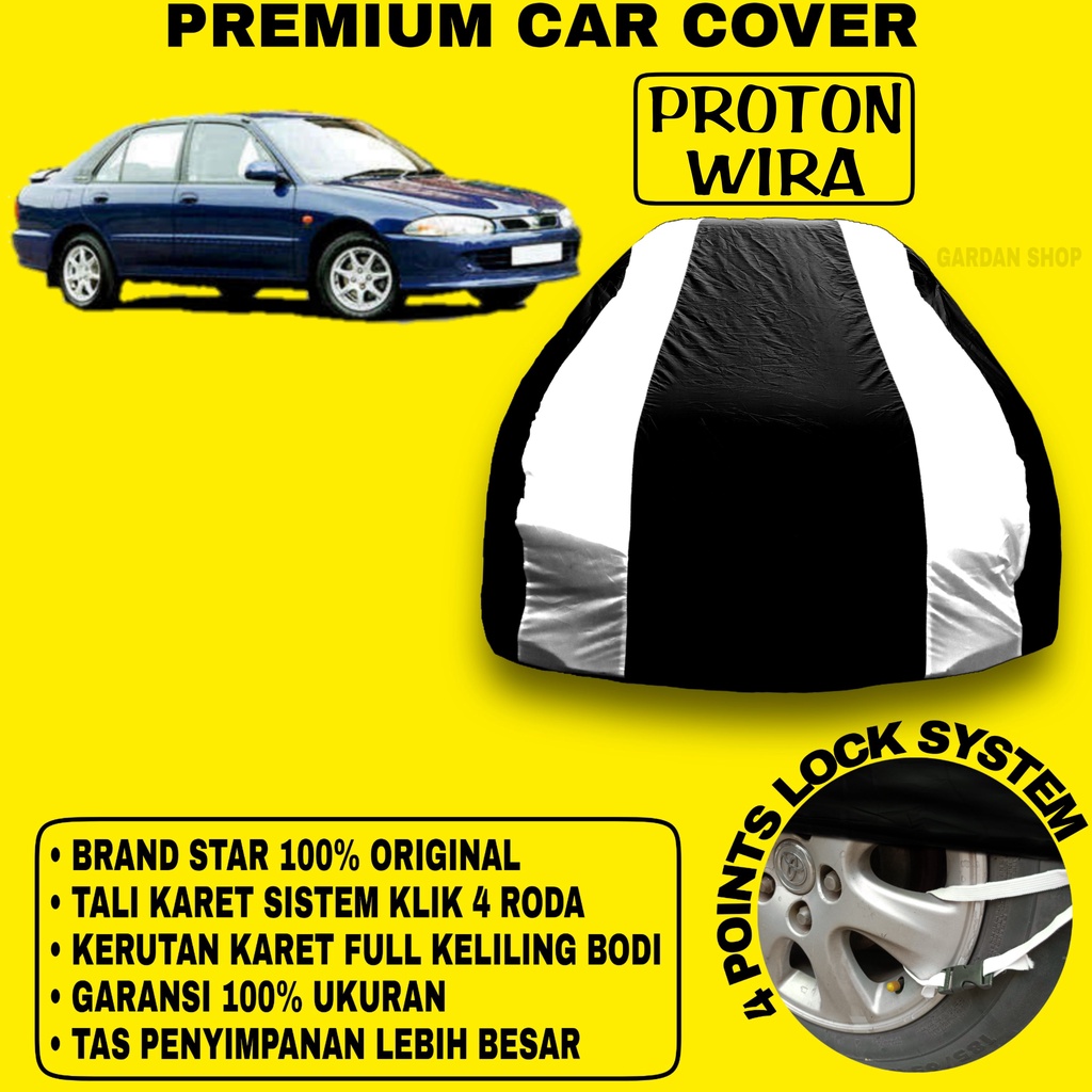 Body Cover PROTON WIRA Sarung Strip SILVER Penutup Pelindung Bodi Mobil Proton Wira PREMIUM Cover