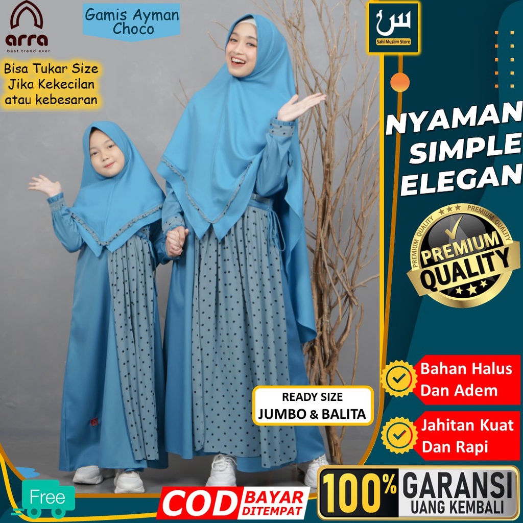Baju Setelan Gamis Couple Ibu Ibu Dan Anak Ank Balita Cewek Remaja Tanggung Perempuan Remaja Wanita 