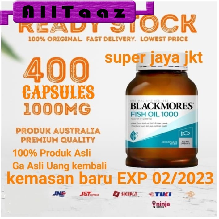 Blackmores Fish oil 1000mg omega 3 isi 400 kapsul