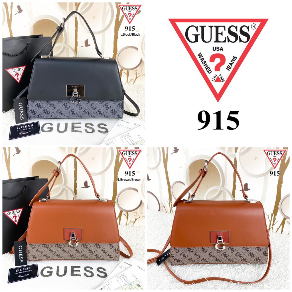 GUESS Stephi Top- Handle Flap Bag with Front logo emblem 915