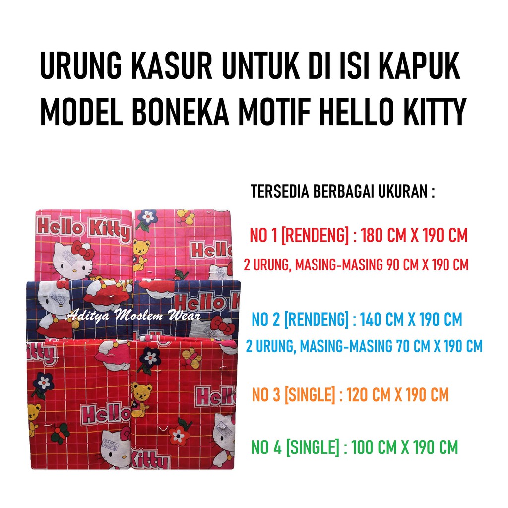 URUNG KASUR KAPUK BERBAGAI UKURAN KUMPLIT MOTIF HELLO KITTY SARUNG KASUR ISI KAPUK KULIT KASUR KAPUK