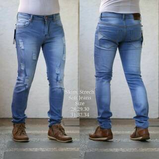 G00D QUALLITY Celana  jeans  pria ripped sobek  robek lutut 