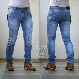 G00D QUALLITY Celana  jeans  pria ripped sobek  robek lutut 