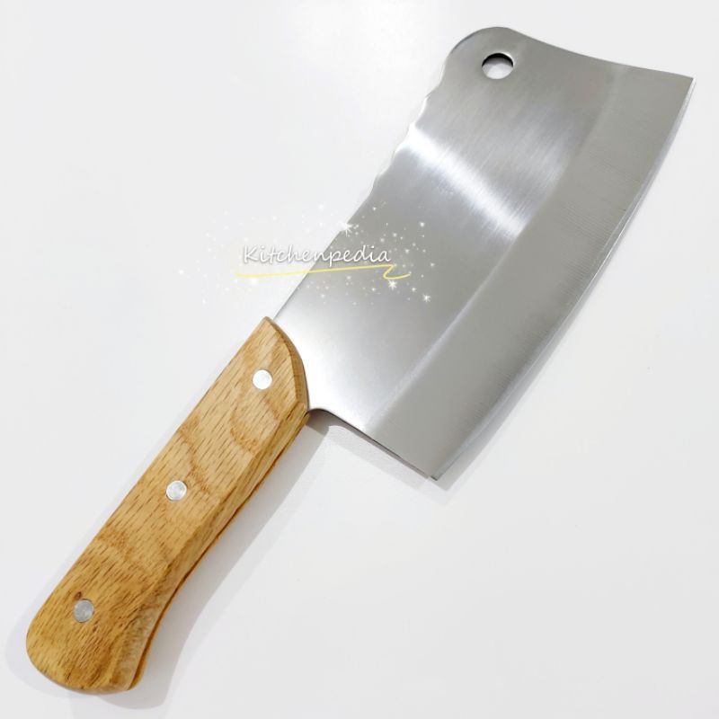 Golok Tulang Jepang Japan Pisau Daging Cincang Dapur Stainless Gagang Kayu