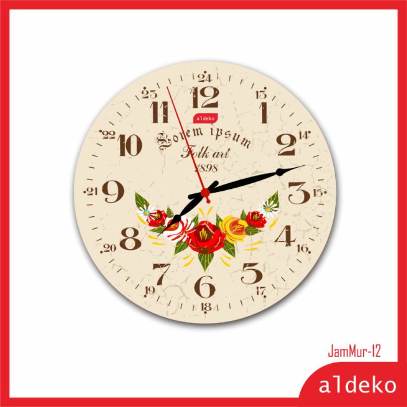 jam dinding - shabby chic/wall clock dengan desain unik Jam Termurah Se Indonesia - JamMur-JamMur-12