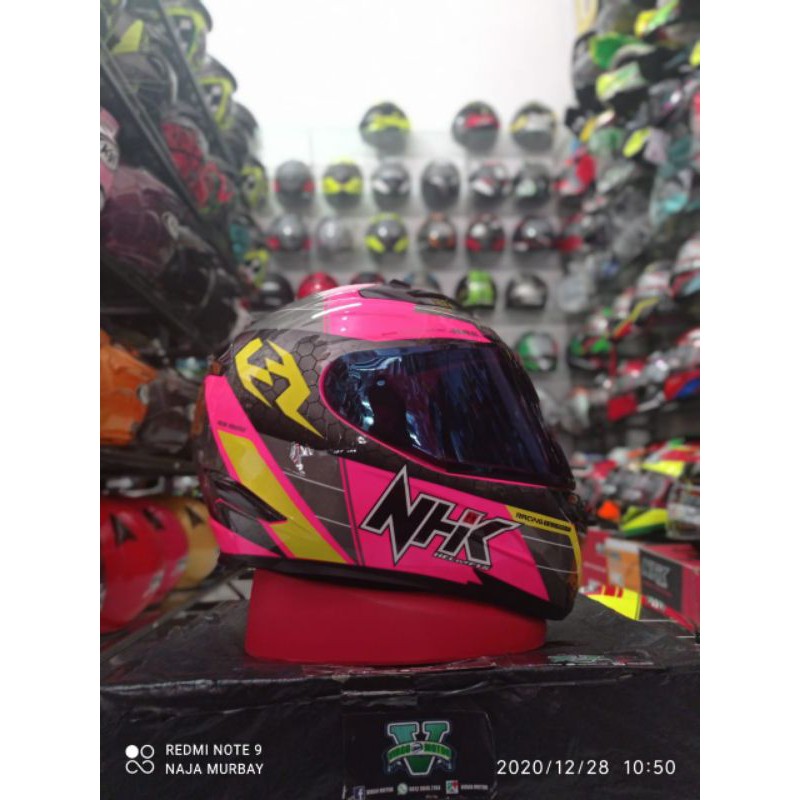 Helm NHK Rx9 # navy pink yellow+visor iridium- include visor ori
