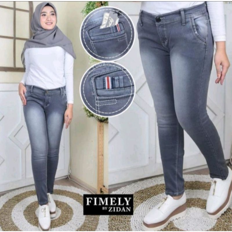 celana jeans panjang kantong bobok wanita kekinian