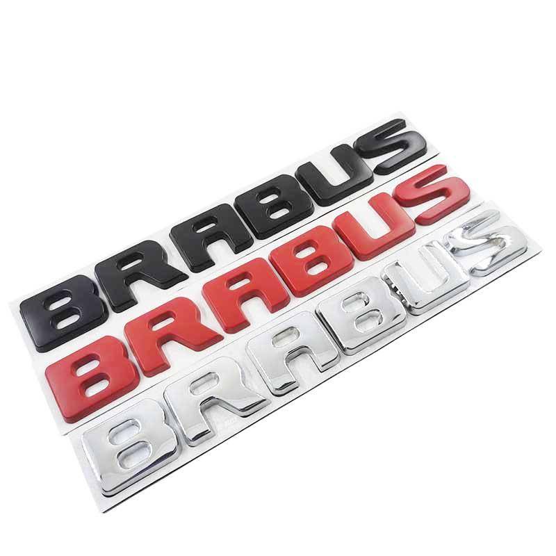 1pc Stiker Emblem / Badge Tulisan Brabus Bahan Metal Untuk Dekorasi Belakang Mobil Mercedes Brabus