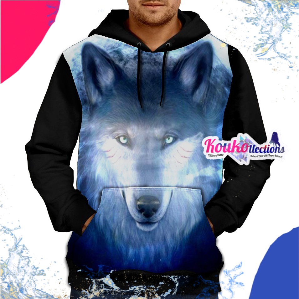 PROMO Jaket Anime 3D Wolf Srigala - Ready Size S - XXL