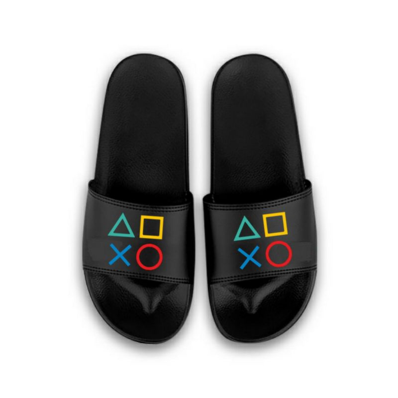 sandal pria sandal slide sandal slip on sliper logo stik