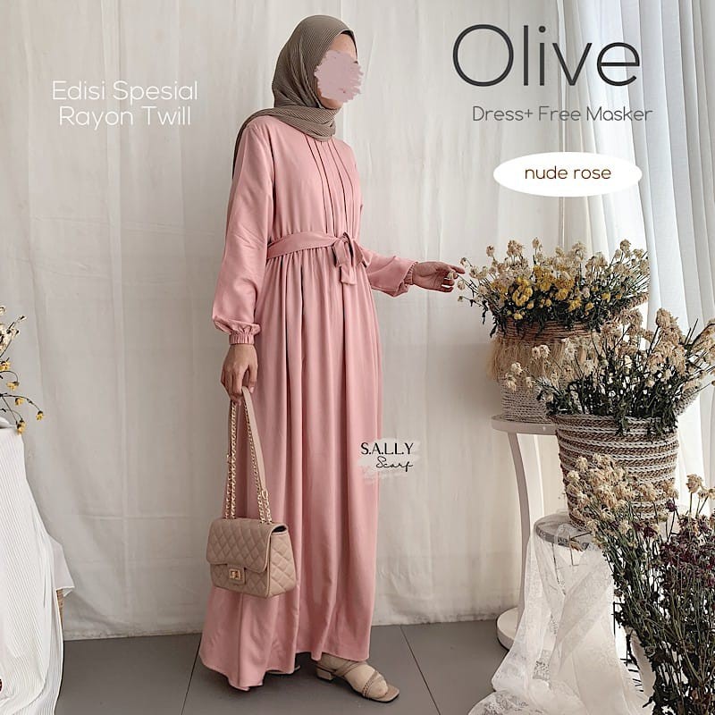 Olive Dress Multifungsi Rayon premium Edisi Rayon Twill By Sally