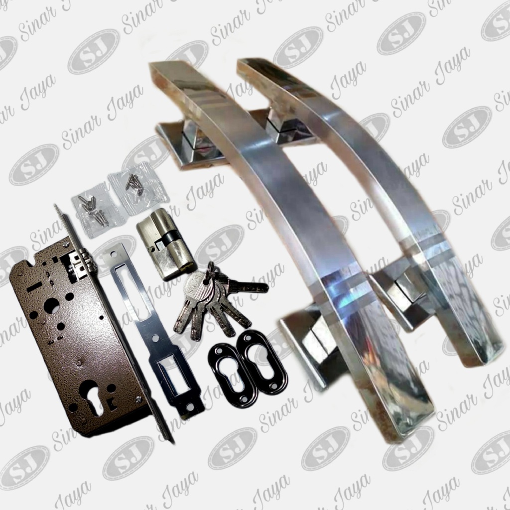 1 set handle pintu kunci pintu rumah minimalis gagang tarikan pintu pegangan pintu stainless