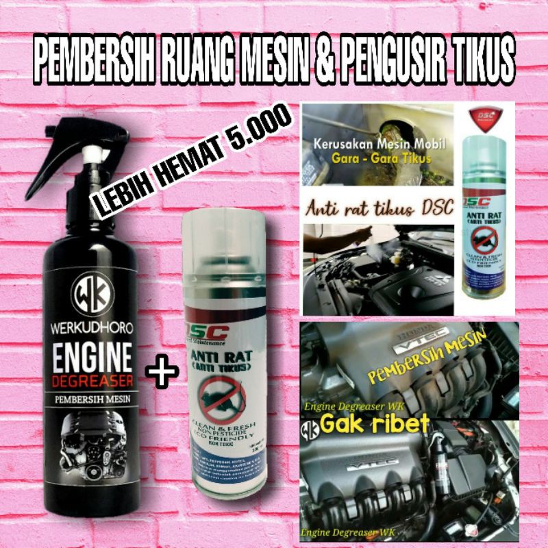 Pembersih ruang mesin &amp; pengusir tikus / antirat dsc PAKET HEMAT