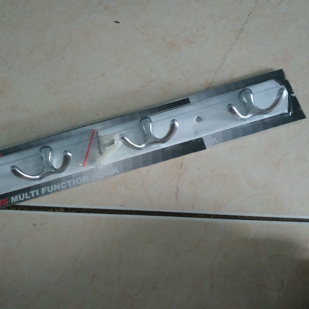 Gantungan Baju Dinding 5 Kait Stainless V Hanger Kamar Mandi