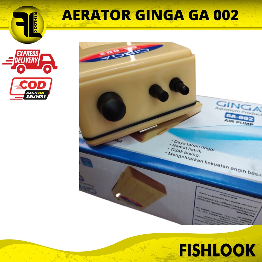 GINGA GA 002 Mesin Aerator portable Airpump Aquarium Baterai Batre mancing pancing ikan GA002