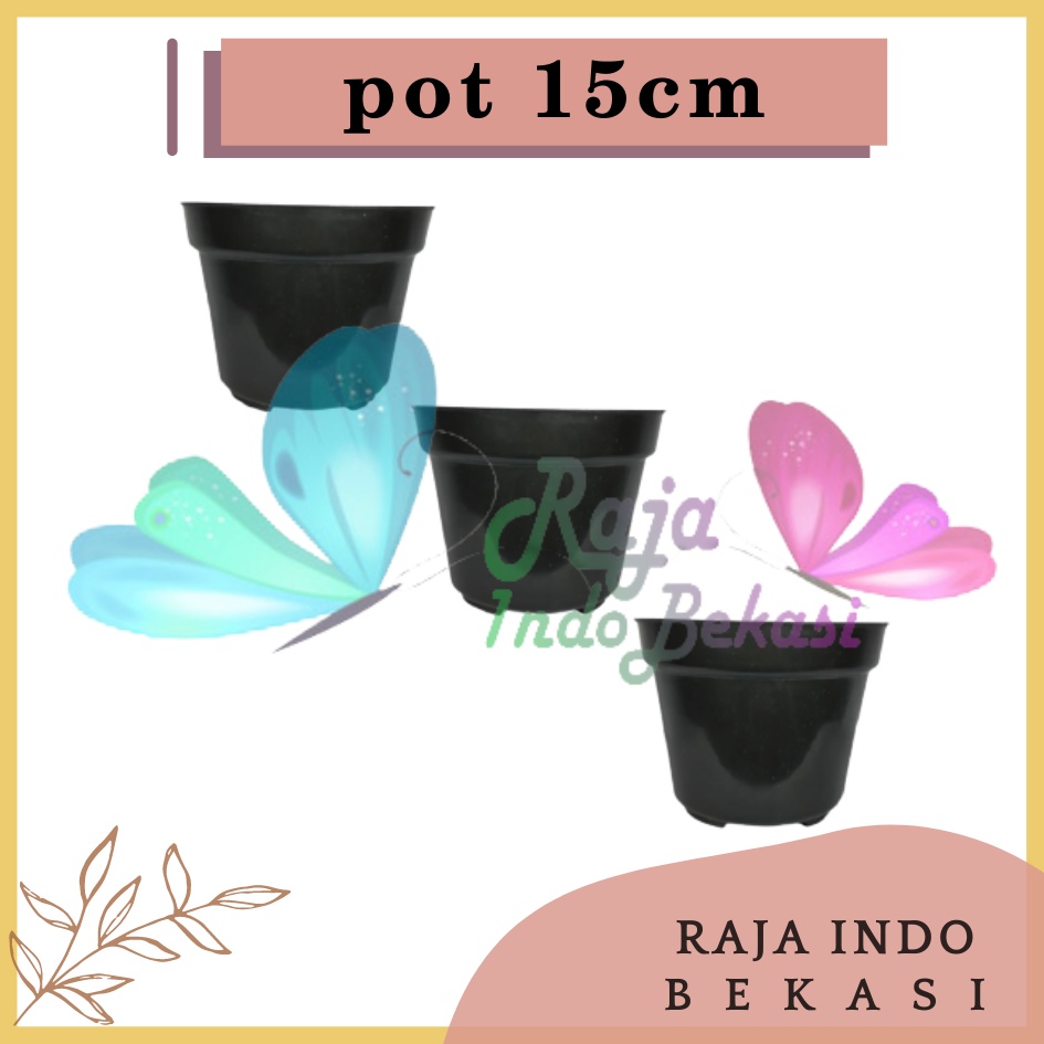 Pot Bunga 15 Hitam Toko Pot Tanaman Hias Grosir Murah Pot Plastik 15 Cm Polos Hitam