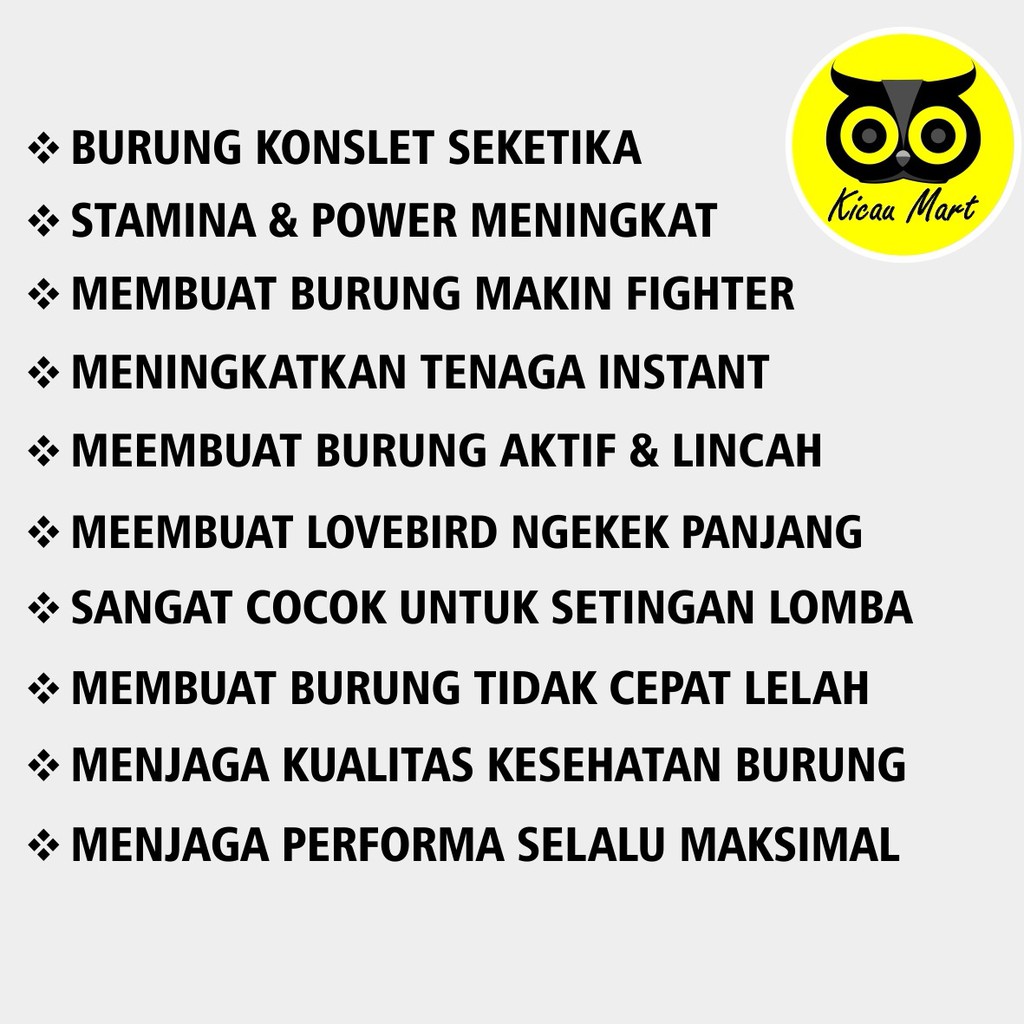 VITAMIN RAMUAN KECUBUNG KONSLET SEMPATI OBAT PENGGACOR BURUNG LOVEBIRD RACIKAN SPONTAN NGEKEK RKCBUNG