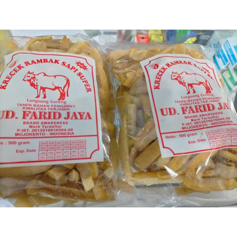 kerupuk rambak sapi super mentah UD farid jaya kerupuk kulit krecek