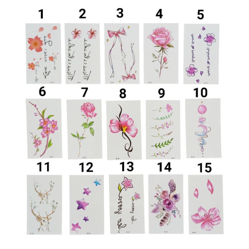 

TATTOO STICKER WATERPROOF / UKURAN 10 CM x 6 CM / HARGA SATUAN