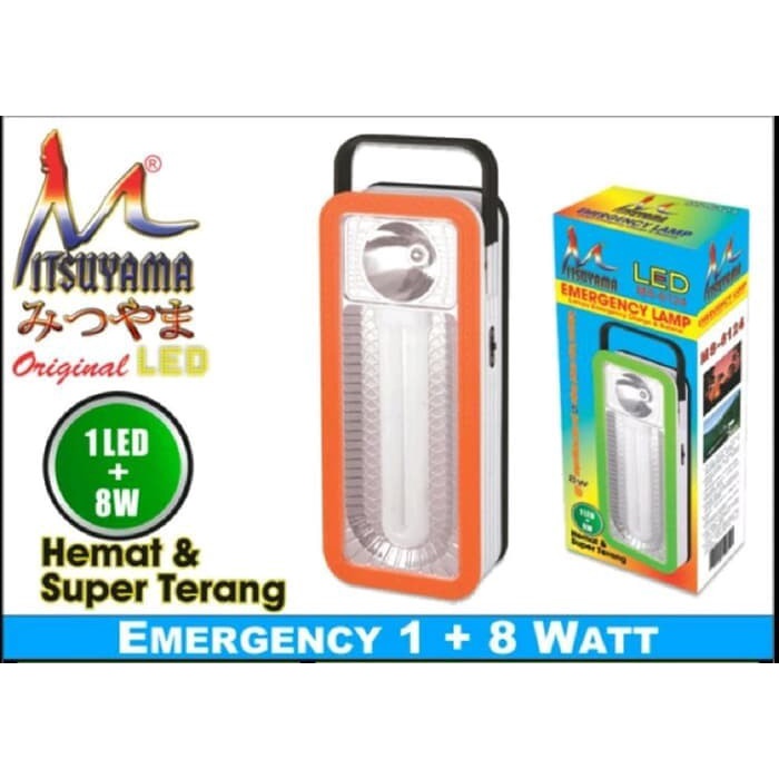 Mitsuyama MS 6124 Emergency Lamp lampu rehargeble dan Baterai alat bantu mati lampu penerangan elektronik