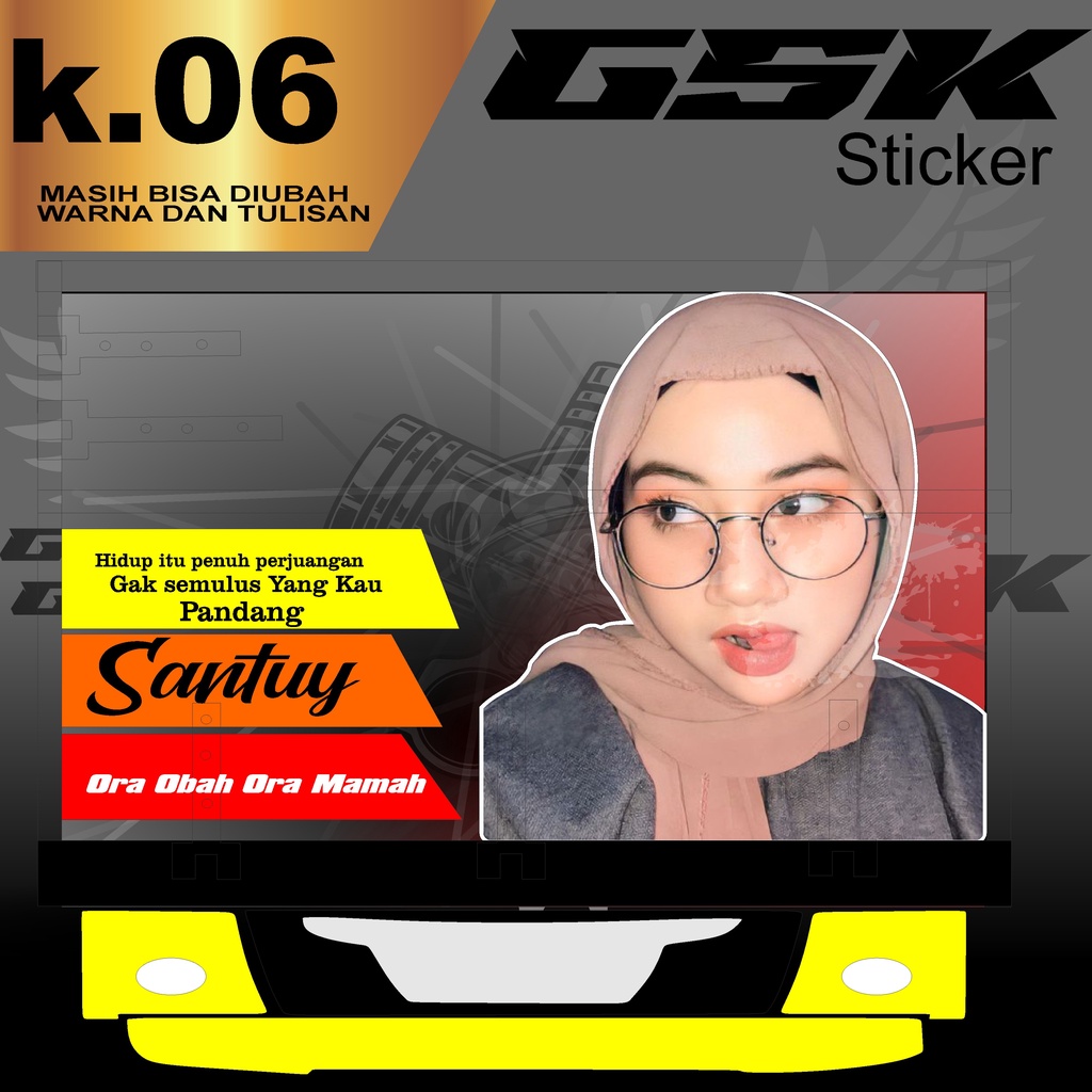 Stiker Decal Bak Belakang Truk Canter Stiker Bak Truk Giga Stiker Decal Bak k.06