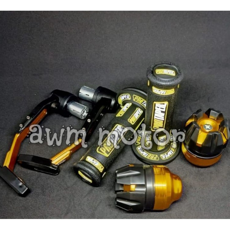 (paket 3in1) Proguard robot + handgrip protaper warnu + Jalu as roda depan universal motor