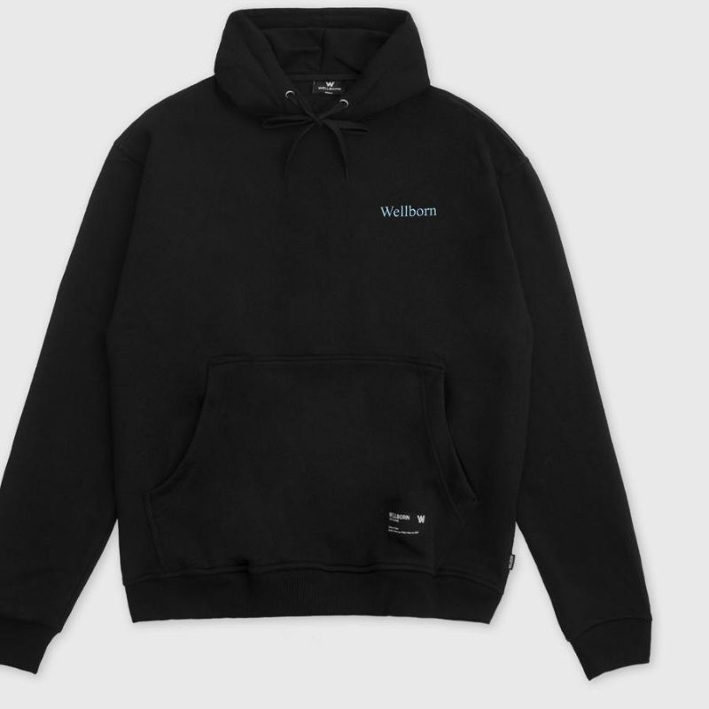 Wellborn Sweater Hoodie Black Unisex