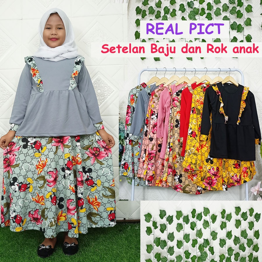 ( 6-12 Tahun ) SETELAN GUCIMIKY BAJU DAN ROK ANAK CARLINA FASHION