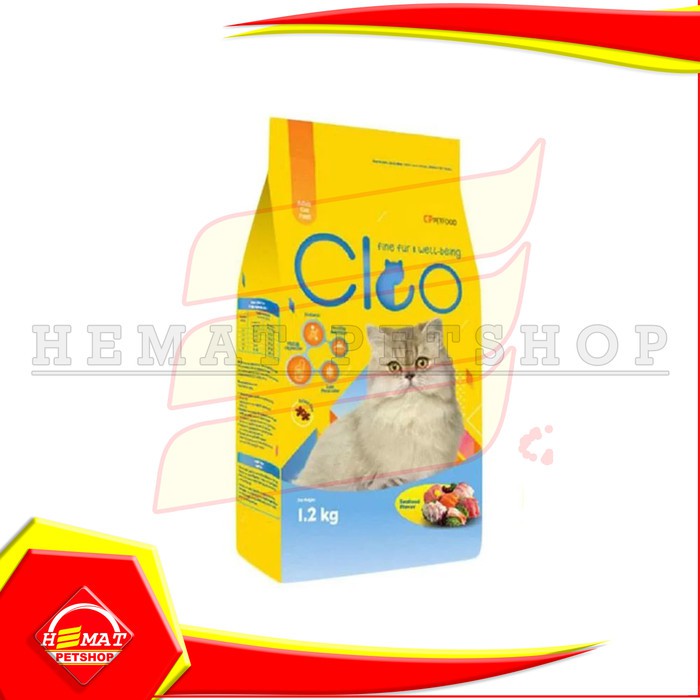 Cat Food adult CLEO SEAFOOD 1.2 kg makanan kucing dewasa kering 1.2kg